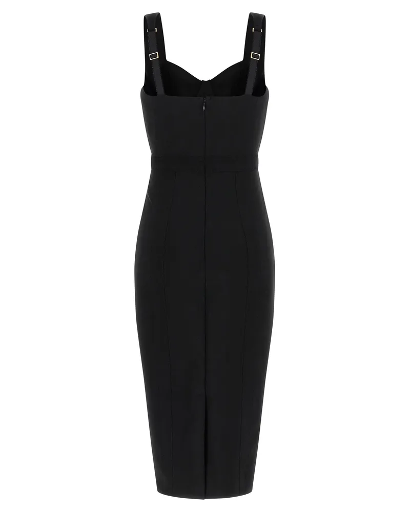 Elisabetta Franchi Scuba Bustier Dress — Black Black