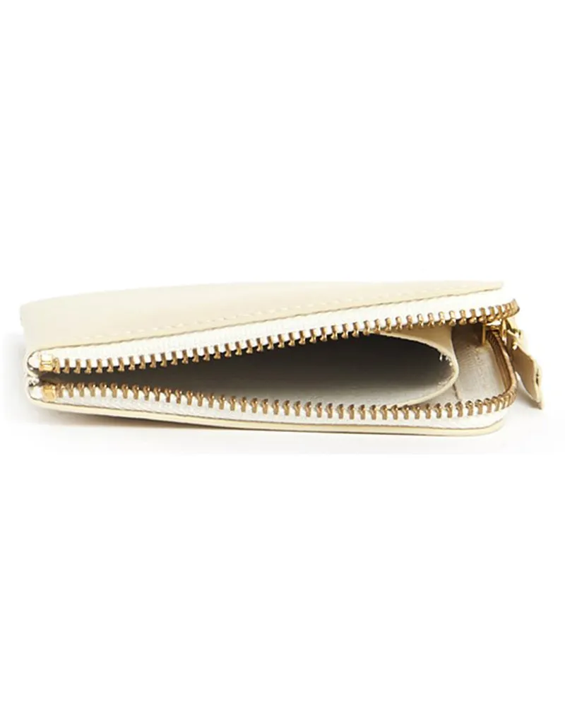 Comme des Garçons Women's Beige Cowhide Cardholder Accessory Beige