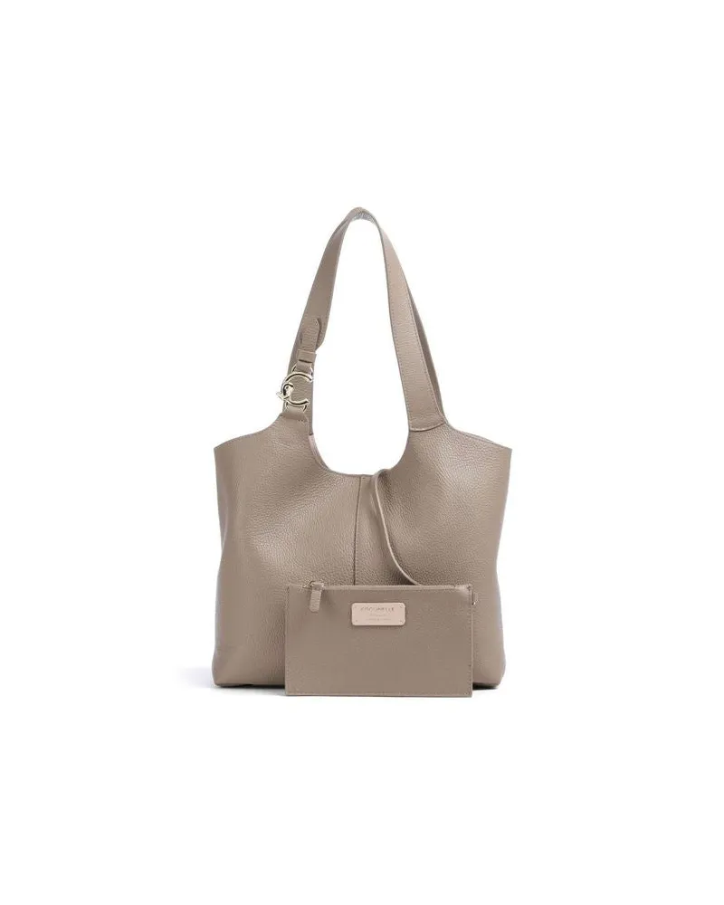 Coccinelle Women's Shopping Bag Warm Taupe Grained Leather - Shopper-Bags Taupe