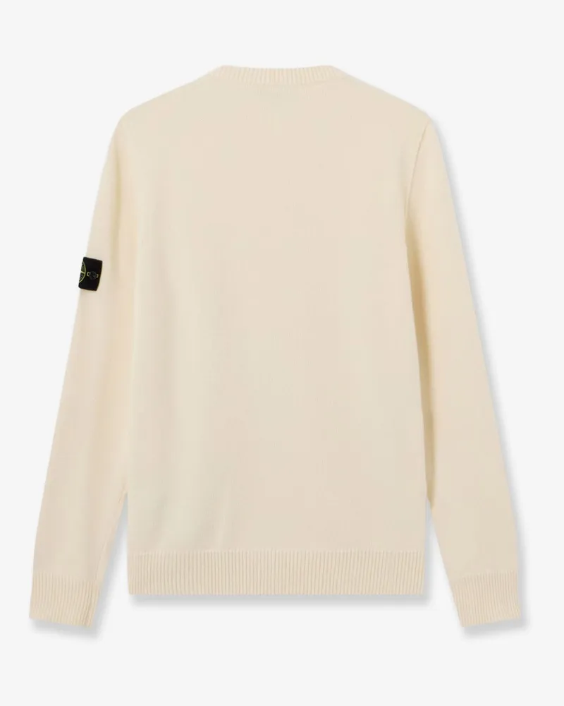Stone Island Men's Virgin Wool Blend Sweater White White