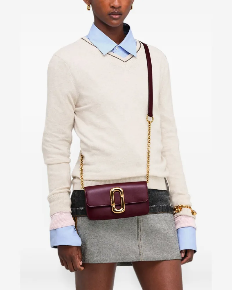 Marc Jacobs Leather Wallet on Chain — Bordeaux Bordeaux