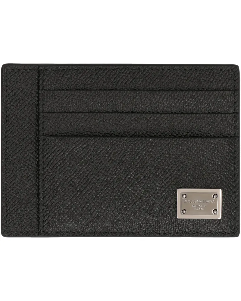 Dolce & Gabbana Men's Card Holder Black Calfskin Calf Wallets & Cardholders Black