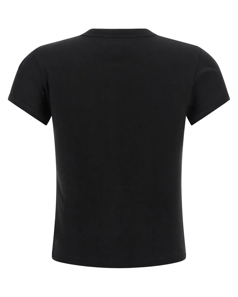 Saint Laurent Women Black Cotton T-Shirt Black