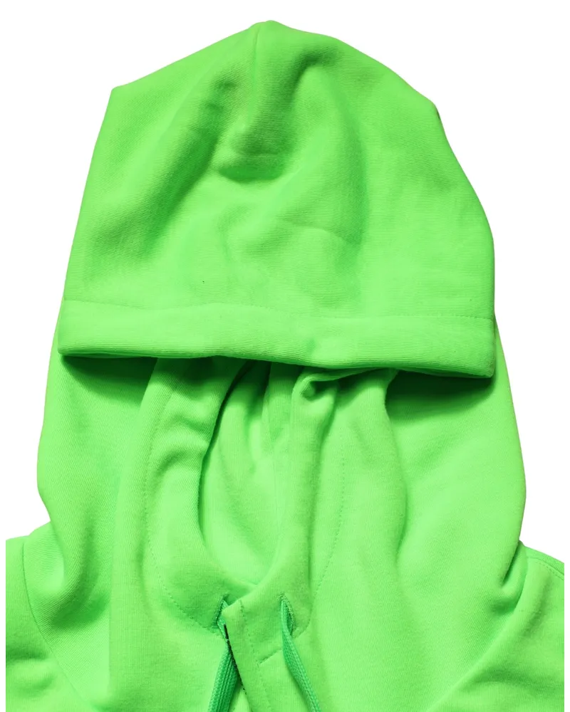 Dolce & Gabbana Men Green Fullzip Fleece Hoodedsweatshirt Sweater Polyester Clothing Green