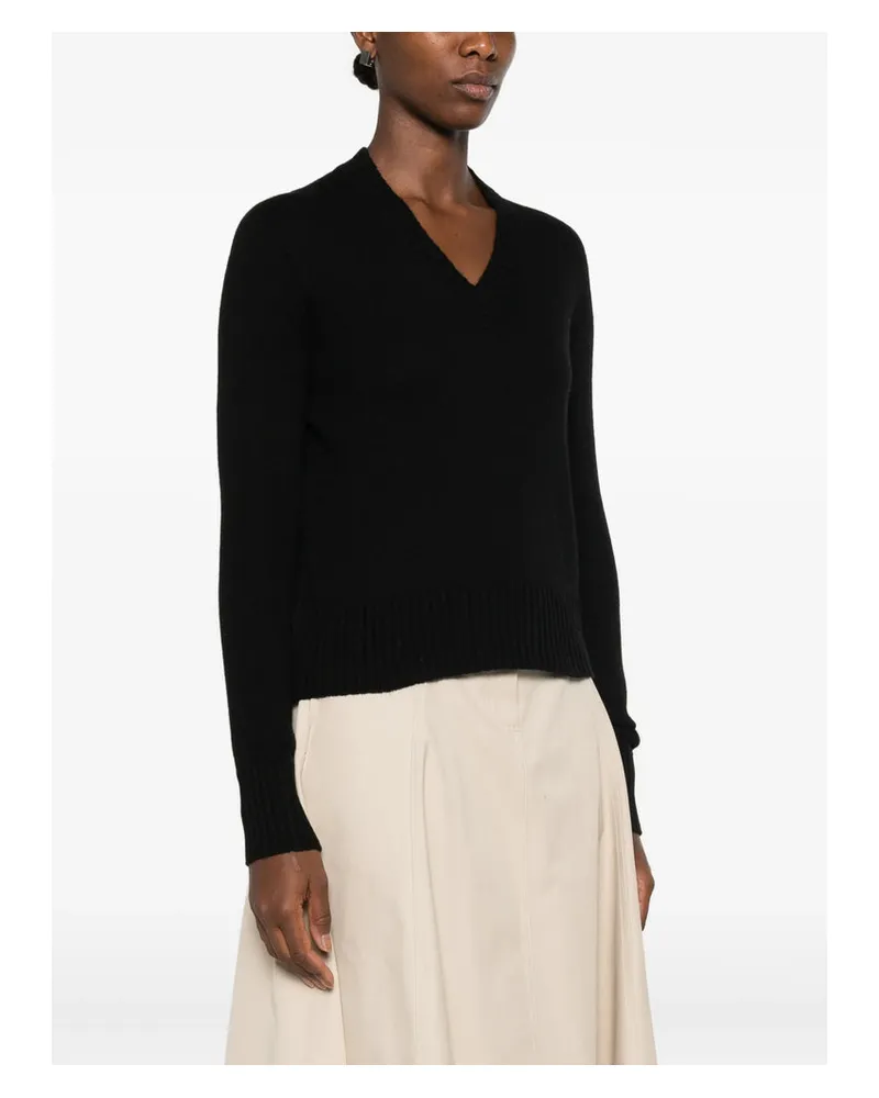ARAGONA V-Neck Cashmere Sweater — Black Black