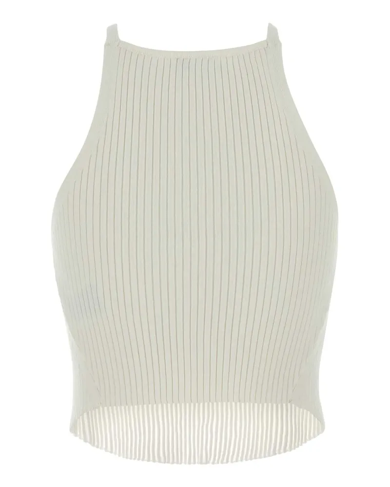 Courrèges Women's White Viscose Blend Tank Top Heritagewhite Exterior: Polyester Maglie Sweater White
