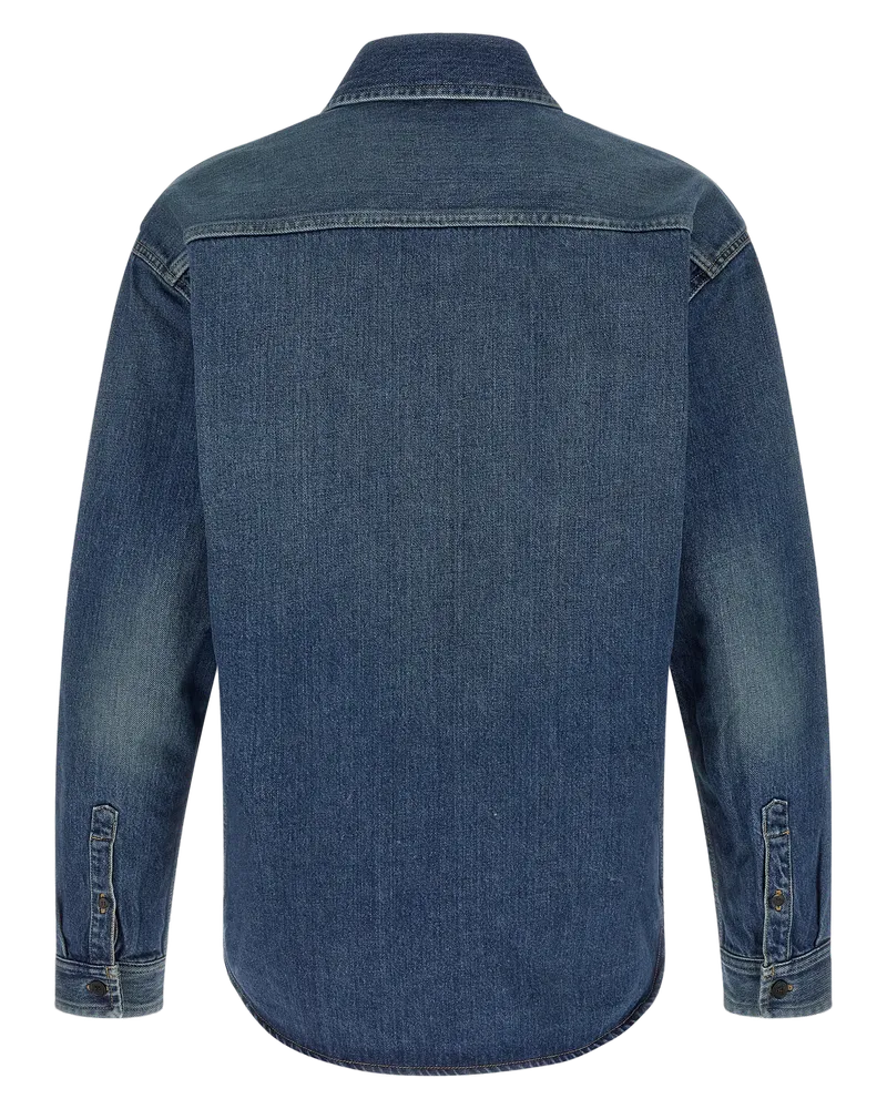 Saint Laurent Men's Blue Cotton Blouse Blue