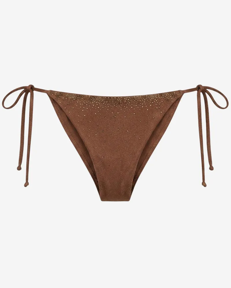 MC2 Saint Barth Women's Bikini Brief Marielle Brown Polyamide Swimwear Sea Clothing Brown