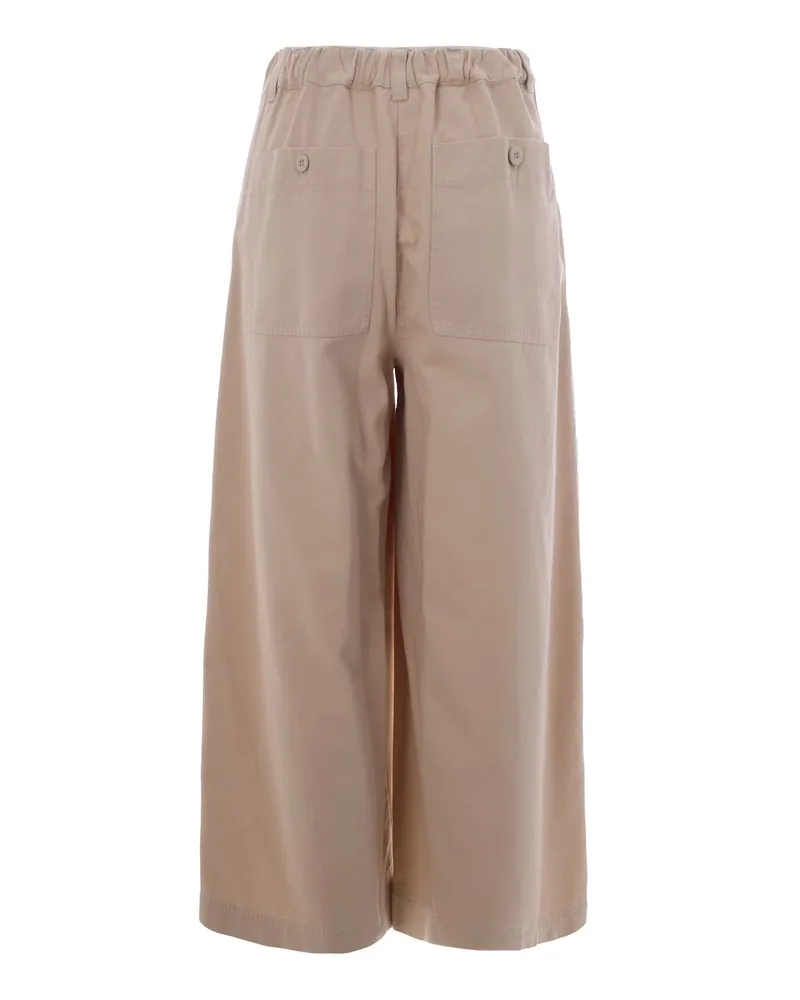 Max Mara Women's Cropped Trousers Sabbia Sand Cotton Beige