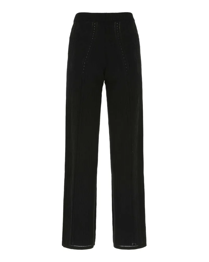 Marine Serre P119ss22w 00 Exterior: Viscose Nylon Pantaloni Trousers Black