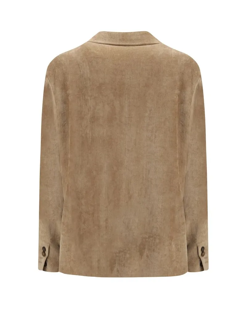 Brunello Cucinelli Viscose Corduroy Blazer — Beige Beige