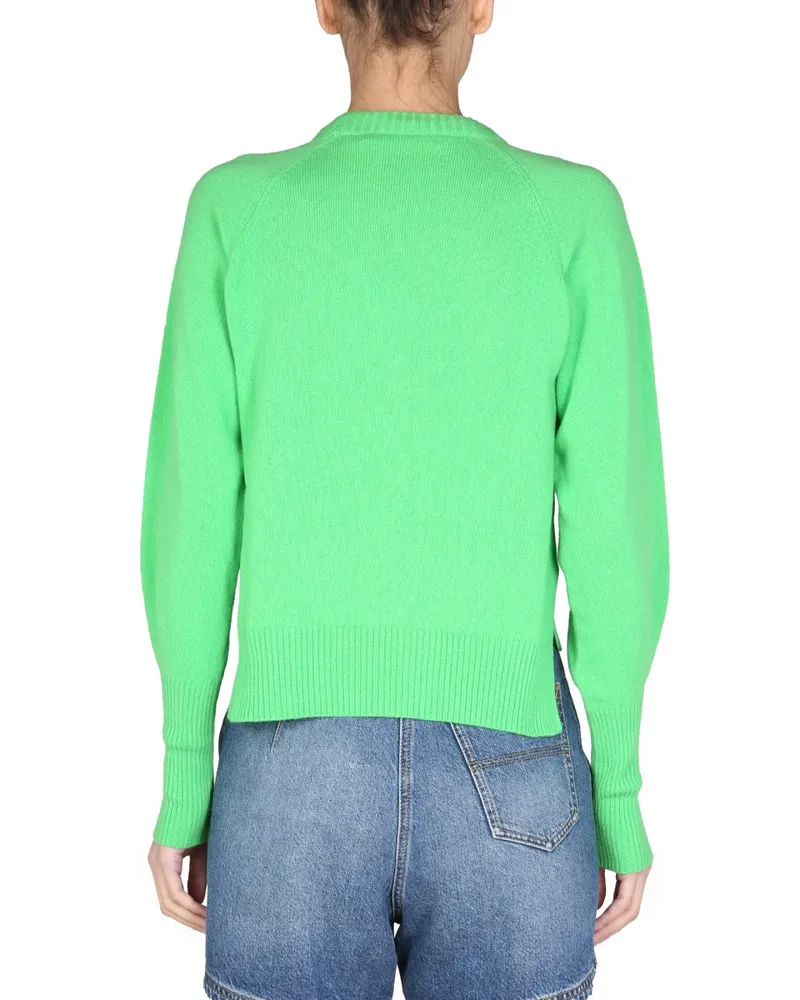 Philosophy Di Lorenzo Serafini Logo Inlay Virgin Wool Sweater — Green Green