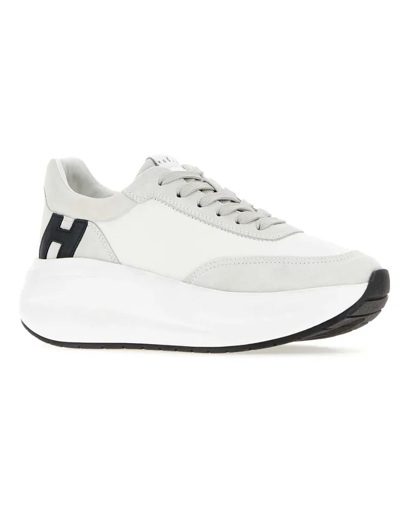 Hogan Women's Two-Tone Leather And Suede Maxi I Active Sneakers B001b999 Scarpe Stringate Lace-up Shoes White