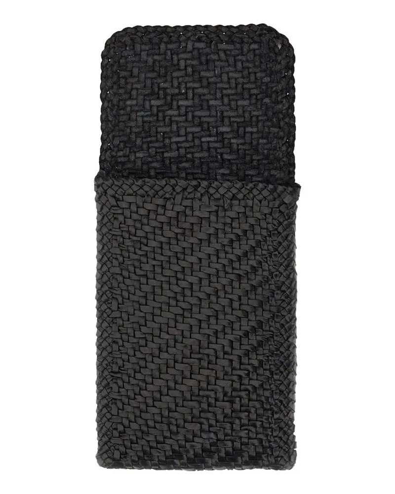Dragon Diffusion Braided Leather Crossbody Bag — Black Black