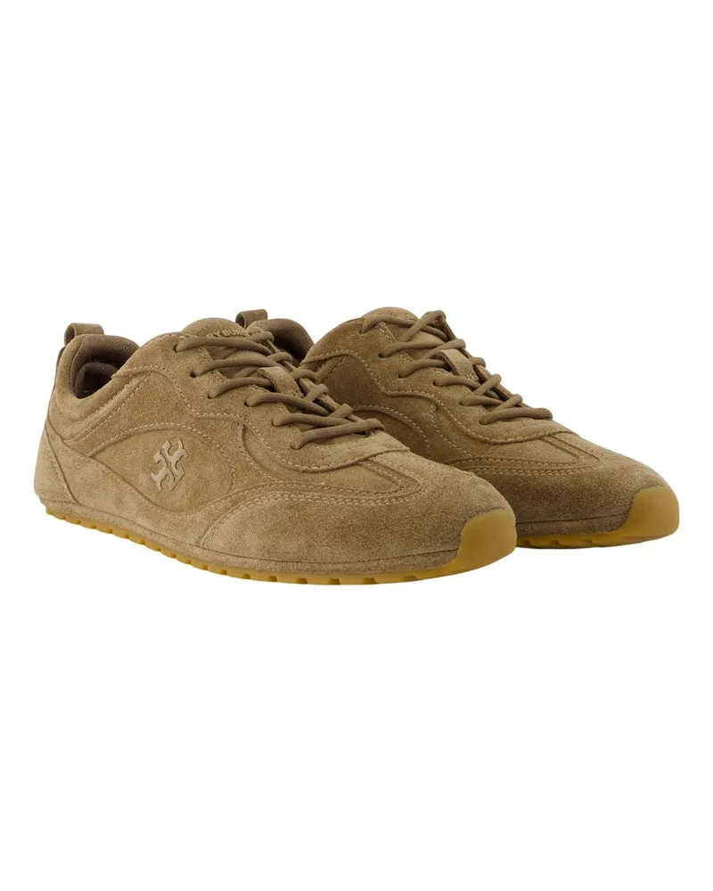 Tory Burch Women's Suede Sneaker Brown Calfskin Brown