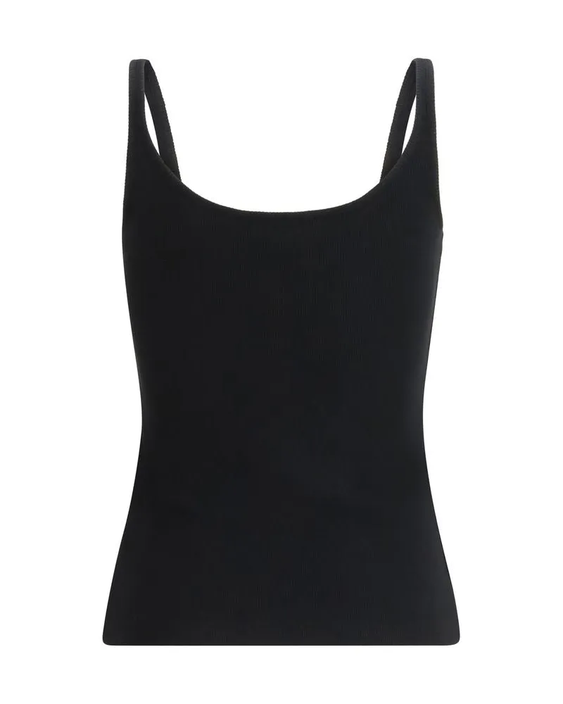 OFF-WHITE Women's Black Cotton Sleeveles T-Shirt Black