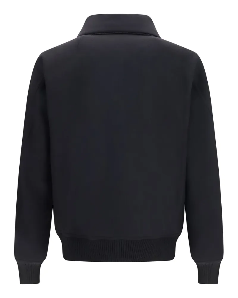 Rick Owens Men's Dracu Flight Jacket Black Merino Wool Ovis Aries Black