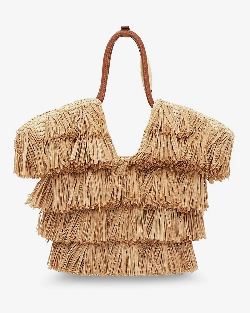 Zimmermann Women's Crossbody Bag Golden Time Beige Raffia Shoulder Beige