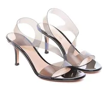 Transparent Rubber Heel Sandal — Black