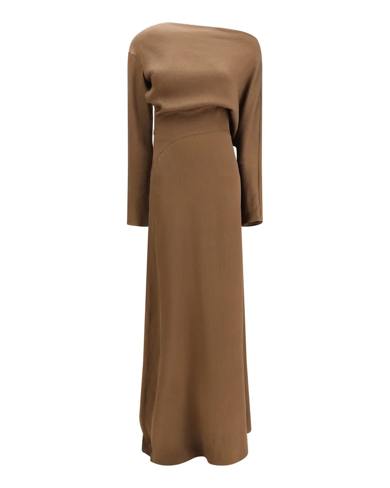 Petar Petrov Women's Dress Asymmetric Hazel Silk Brown