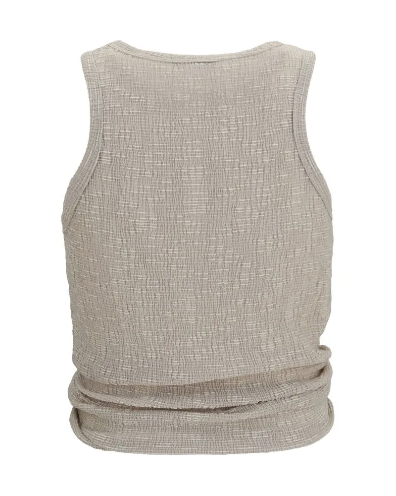 Magda Butrym Women's Beige Lyocell Sleeveles T-Shirt Beige