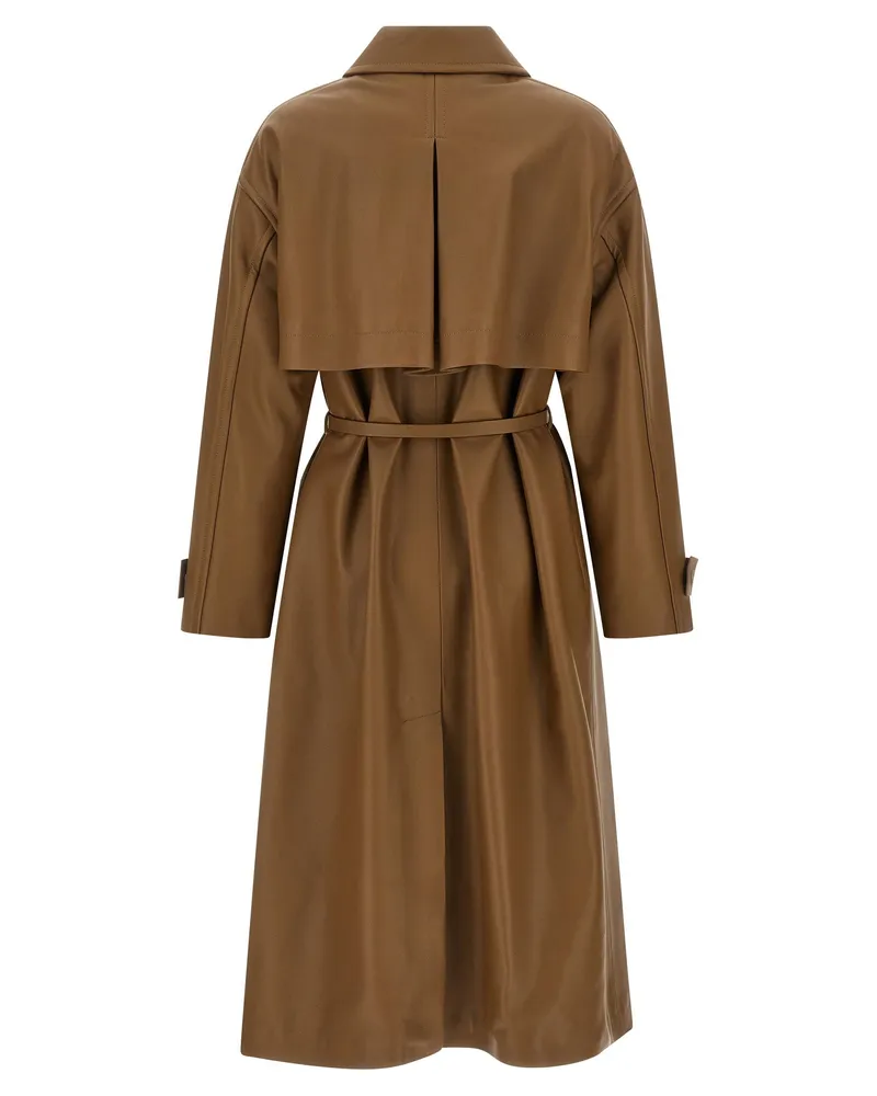 Fendi Nappa Leather Trench Coat — Camel Camel
