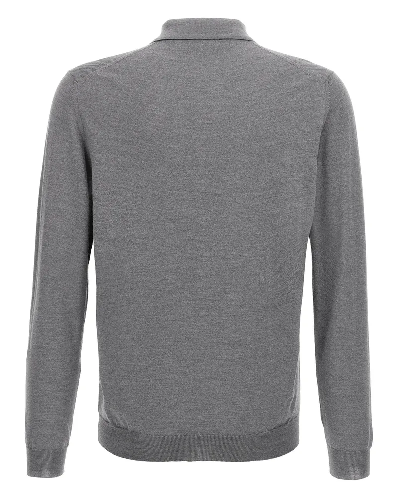 Zanone Virgin Wool Polo — Gray Gray