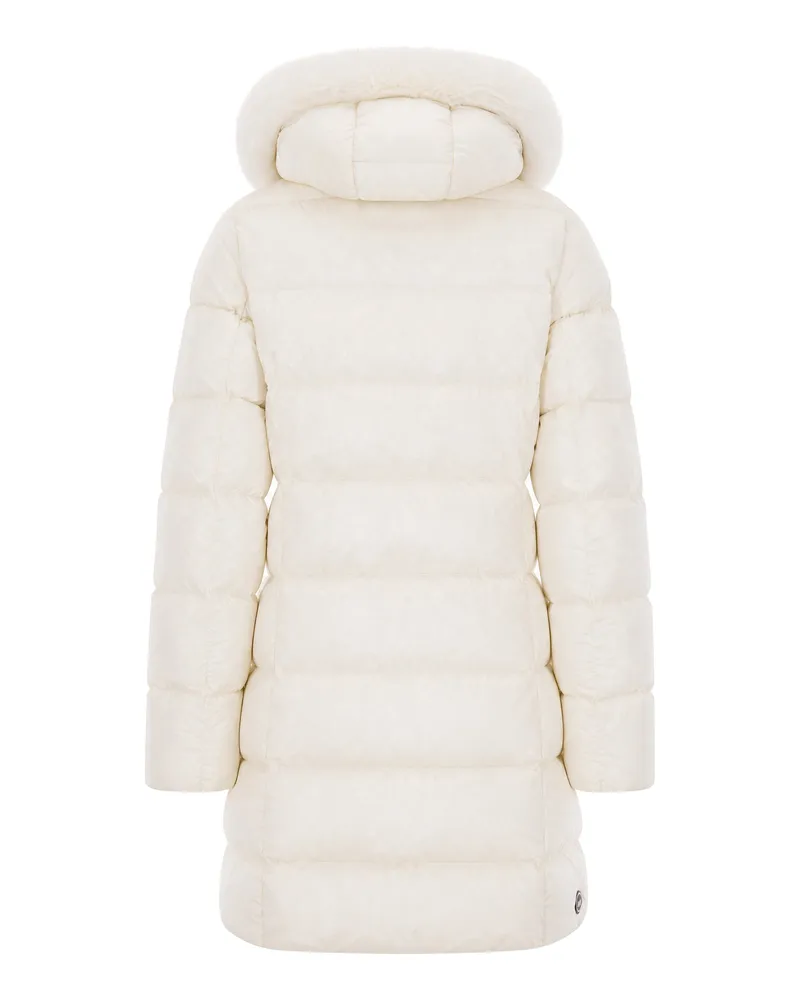 Colmar Women's Long Puffer Jacket With Fur Trim Tofu Beige