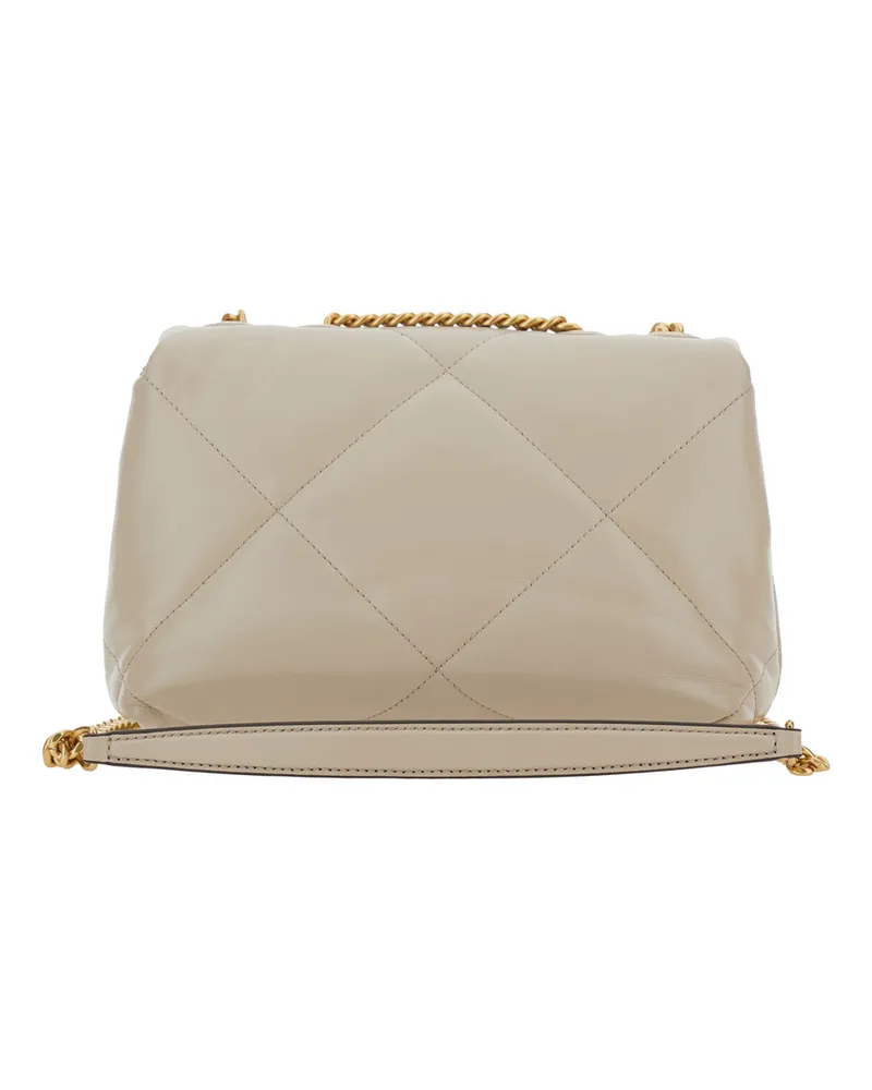 Tory Burch Women's Shoulder Bag Kira Diamond Quilted Beige Leather Beige