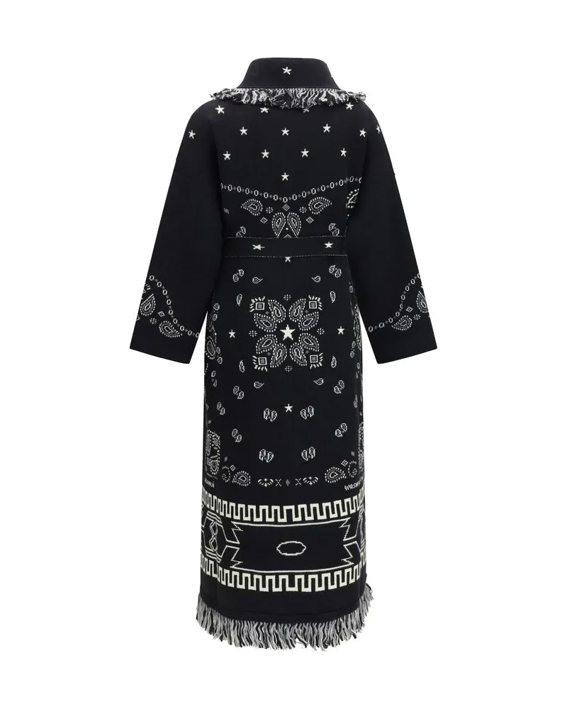 Alanui Women's Black Wool Oves Aries Coat Clothing Black
