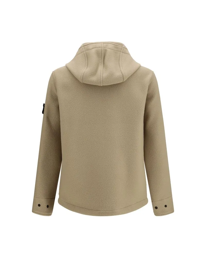 Stone Island Wool-Cashmere Blend with Wooden Buttons Jacket — Beige 
