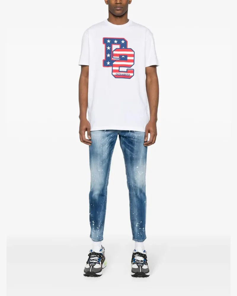 Dsquared2 Men's Logo-Print T-Shirt Ss24 M White
