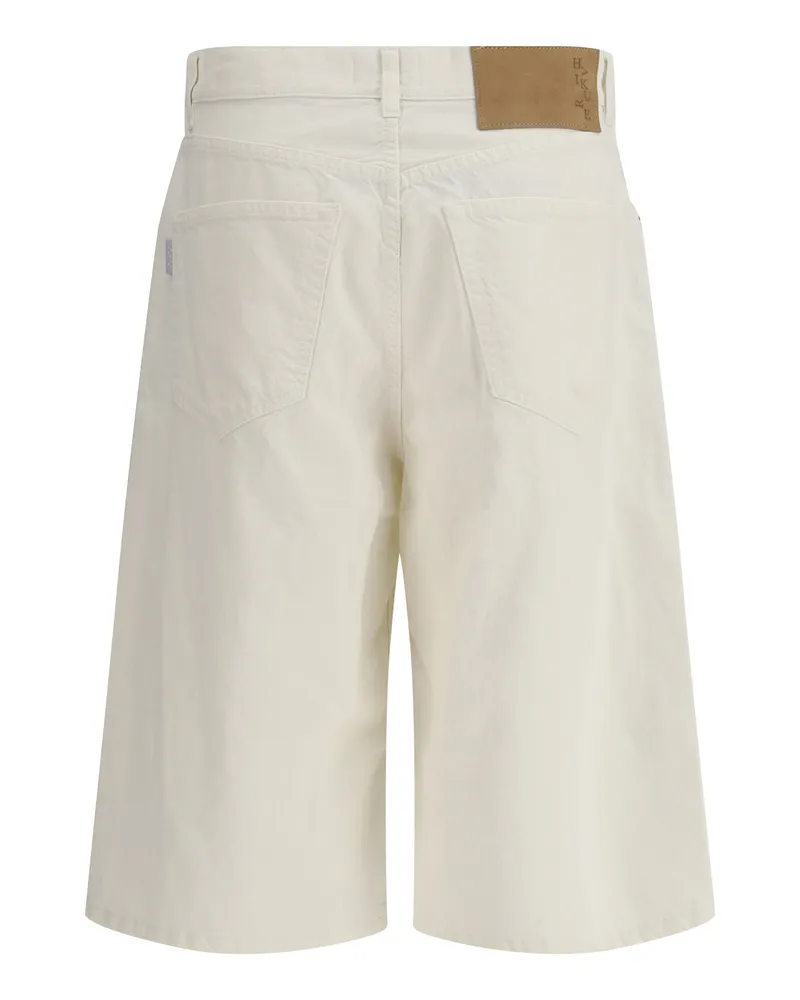 Haikure Women's Becky Twill 45 Bermuda Shorts Off White Cotton; Linen White