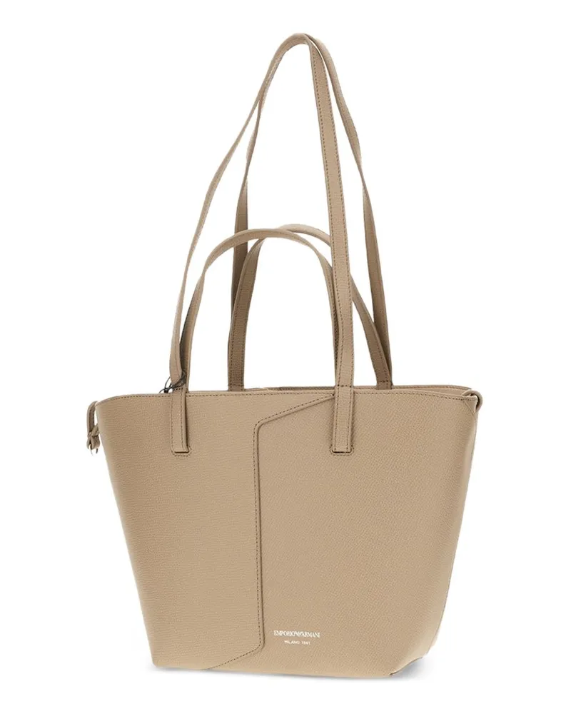 Emporio Armani Leather Tote Bag — beige Beige
