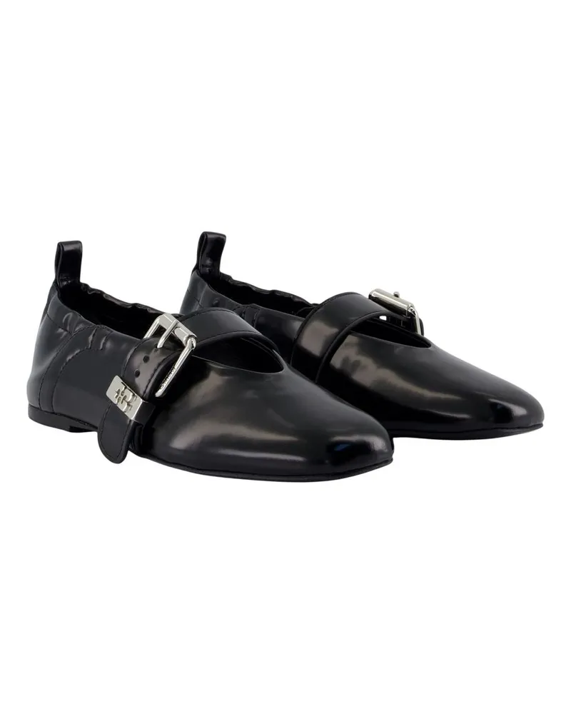 Ganni Women's Ballerinas Sue Box -  Synthetic Black Shoes Flat-Shoes Black