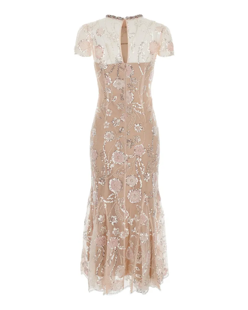 Self-Portrait All-Over Sequin-Embellished Dress — Pink Pink
