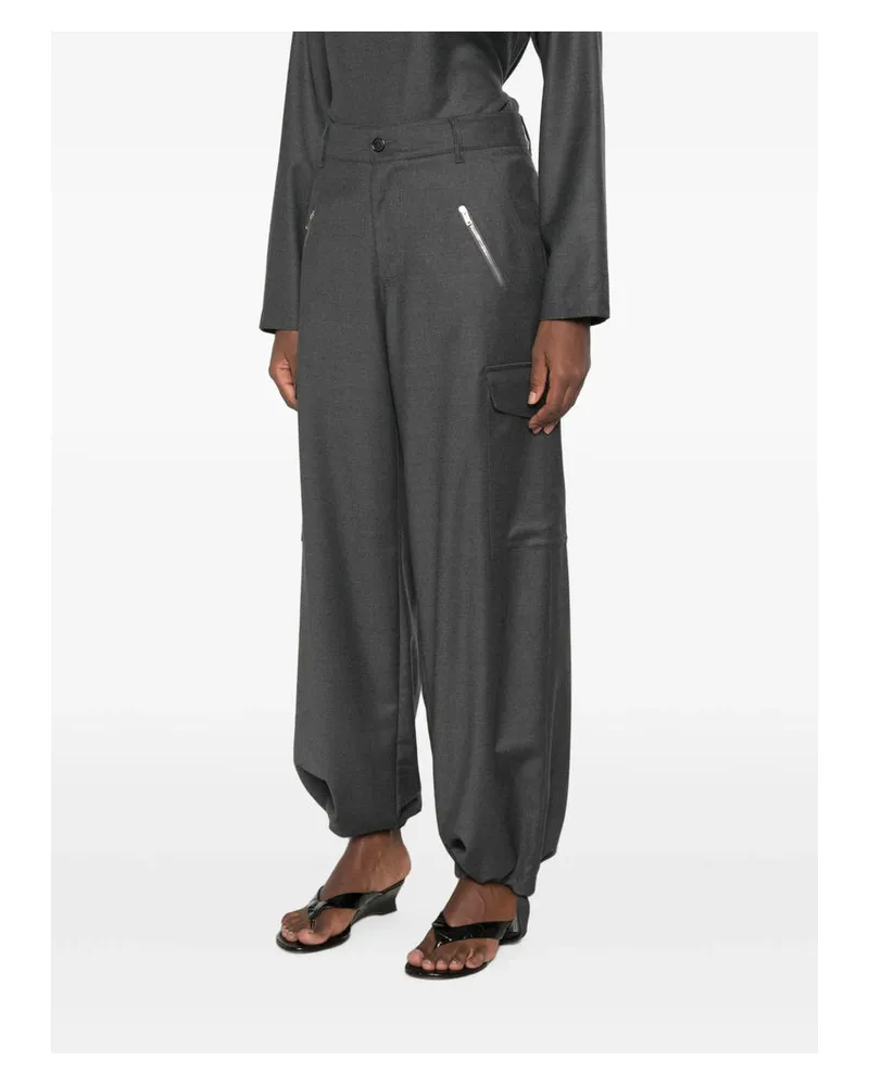 BARENA Virgin Wool Cargo Trousers — Grey 