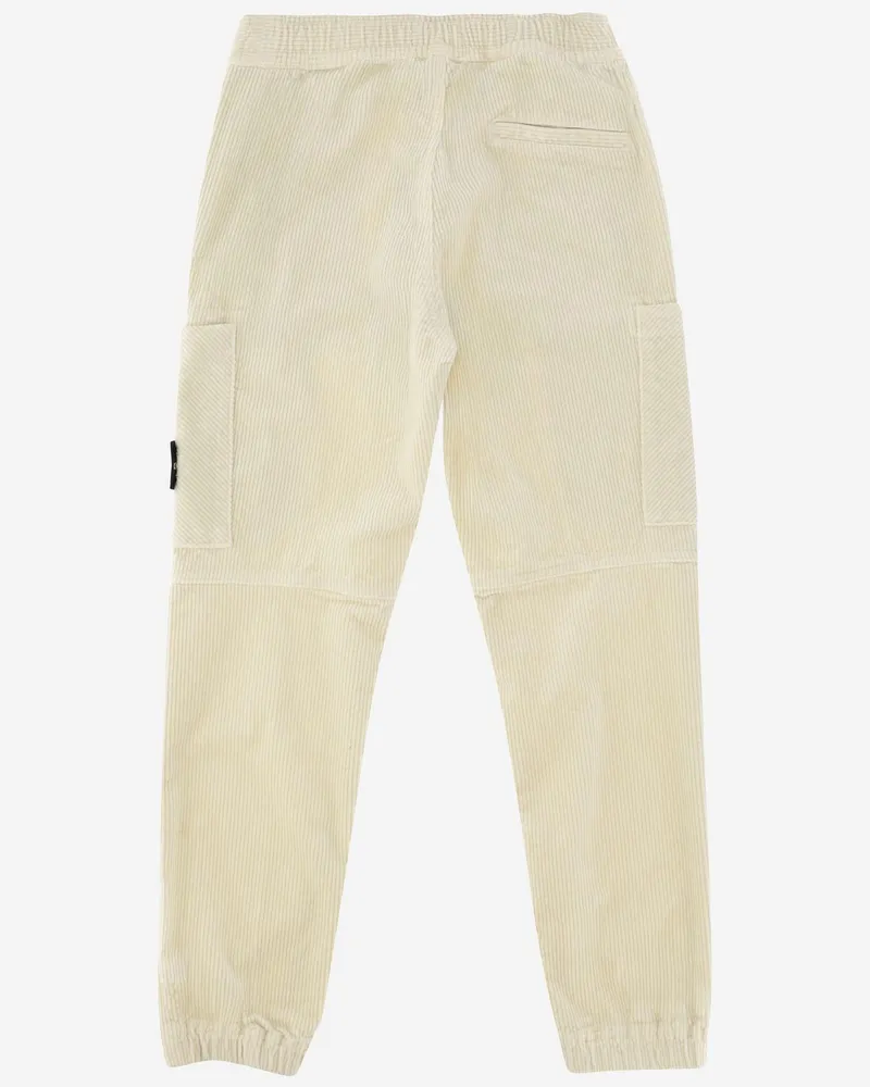 Stone Island Boys' Cotton-Blend Trousers Ivory Ivory