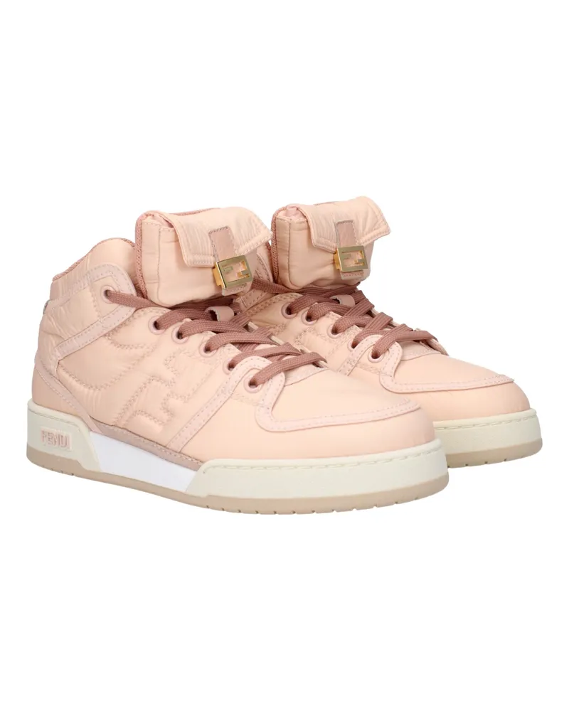 Fendi Women's Pink Nylon High Top Sneakers Pink