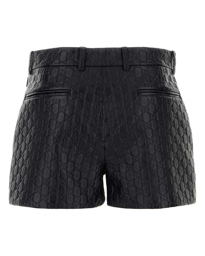 Gucci Women's Black Leather Shorts Bluenavy Exterior: Lamb Lining: Cupro Black