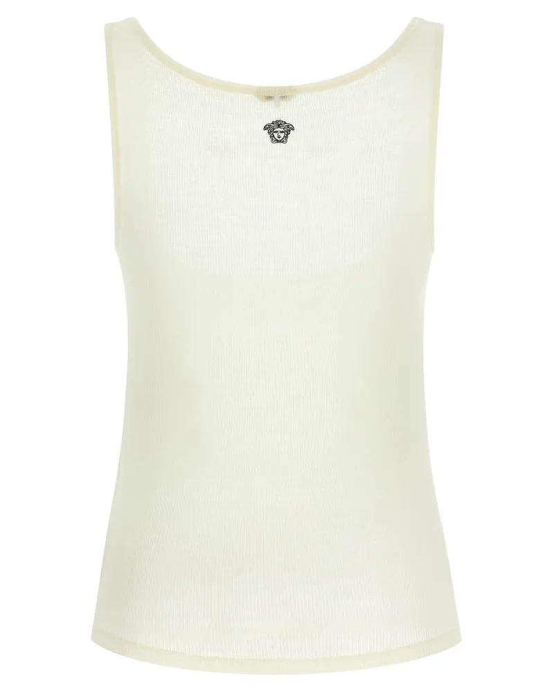 Versace Women's White Virgin Wool Sleeveles T-Shirt White