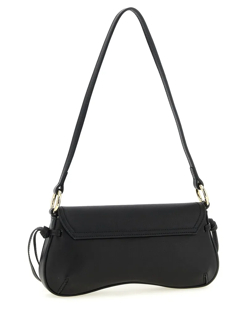 Twin-Set Leather Shoulder Bag — Black Black