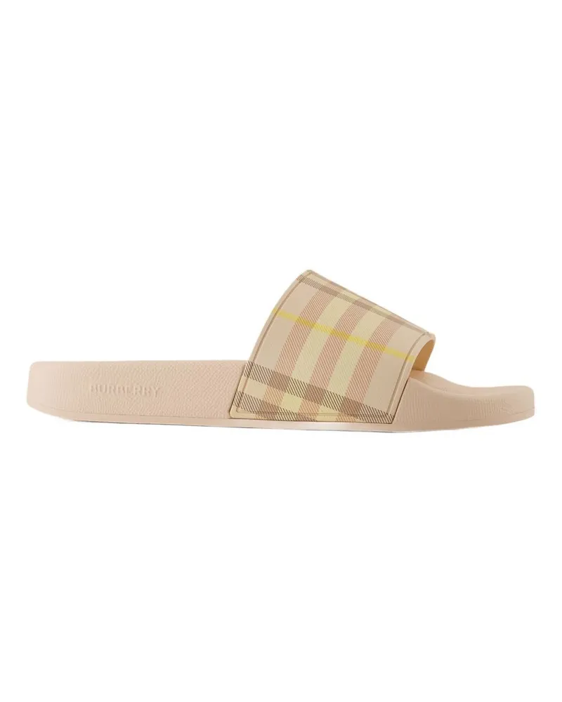 Burberry Women's Lf Furley Sandals -  Synthetic Beige Pink Shoes Flat-Shoes Multicolor