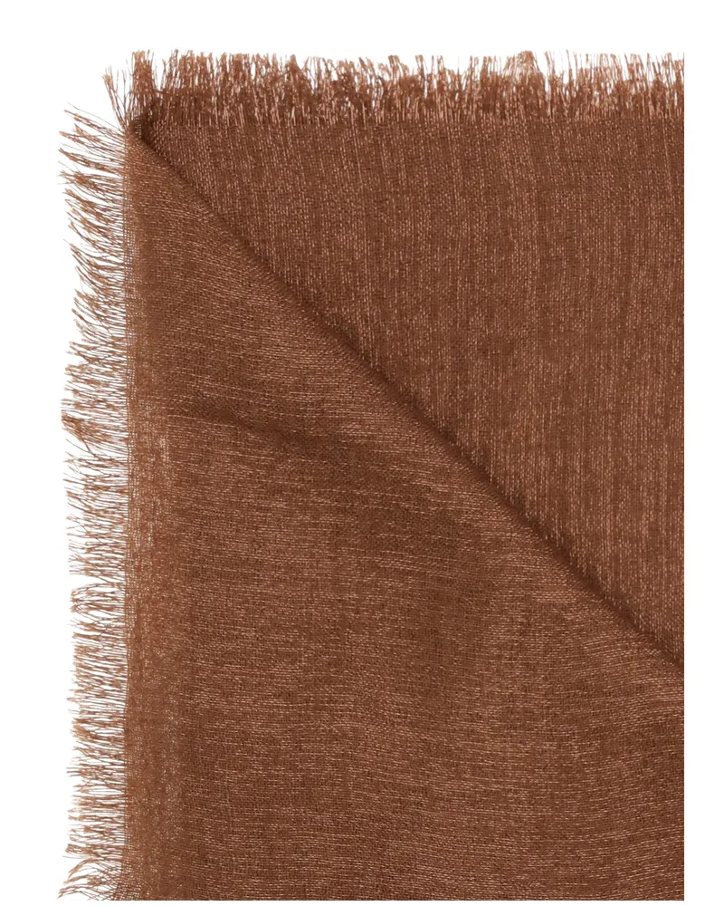 Brunello Cucinelli Women's Scarf Silk & Cashmere Fire Brick (capra Hircus) Scarfs Brown
