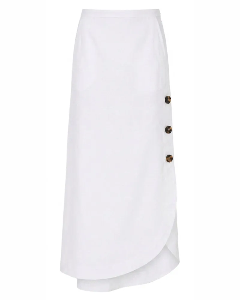 Max Mara Viscose and Linen Canvas Skirt — White White