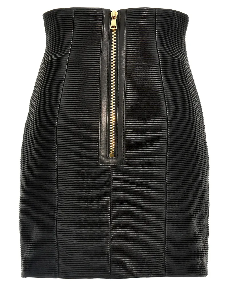Balmain Hw Rolled Skirt Black
