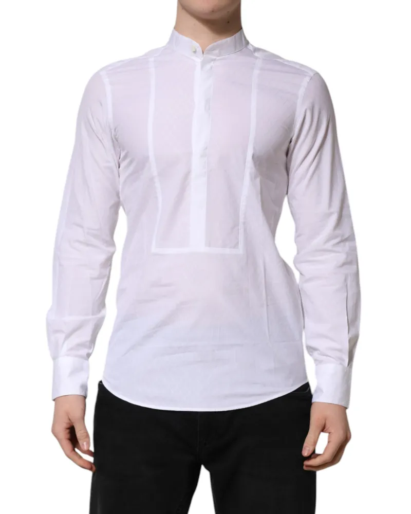 Dolce & Gabbana Men's White Cotton Slim Long Sleeves Formal Shirt White