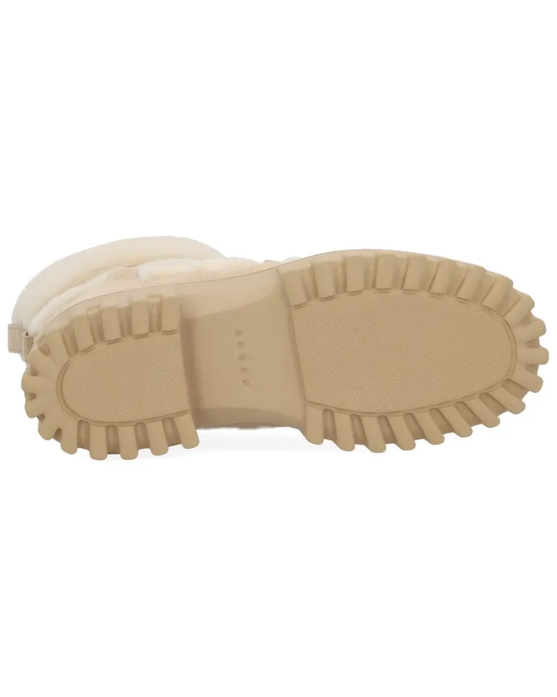 Hogan Shearling Ankle Boot — Beige Beige