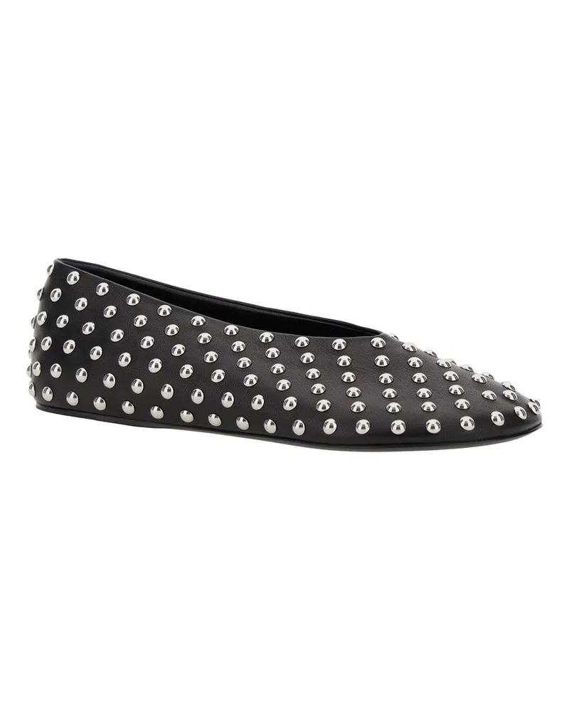 Jil Sander Women's Black Ballet Flats With Studs Ovine Ballerina Shoes Black