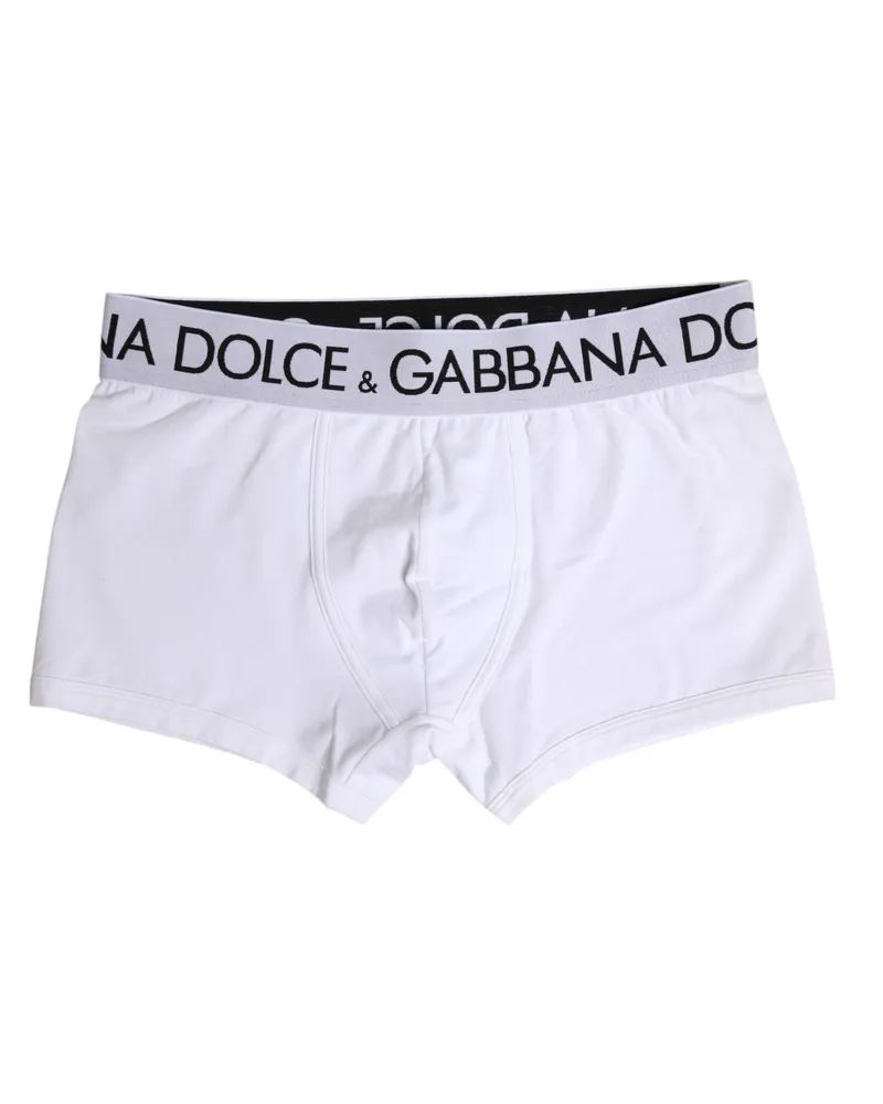Dolce & Gabbana Men White Cotton Stretch Regular Boxer Underwear Elastane Clothing White
